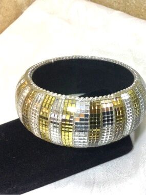 Y2K Chunky Mirrored Disco Bangle Bracelet